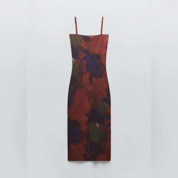 hot pink and orange maxi dress Women's Living For It Orange & Light Pink Floral V-Neck Tie Belt Dress | Size: L main image 1